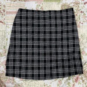 Plaid Black and White Women's Skirt